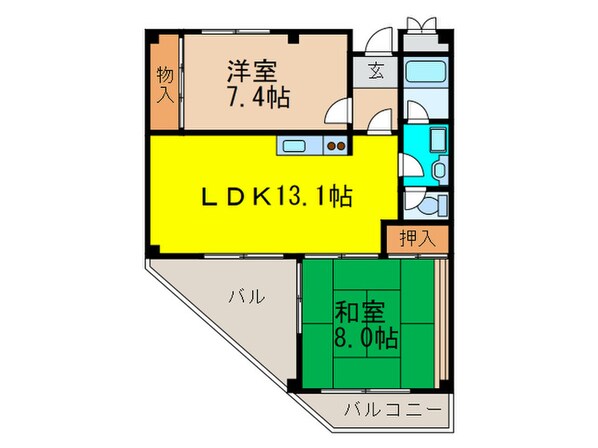 千里サンハイツの物件間取画像